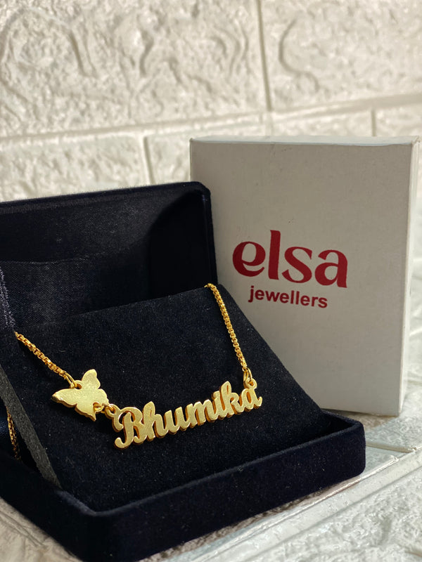 Butterfly Accent Customized Name Necklace
