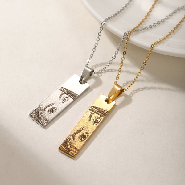 Customzied Photo Engraved Necklace