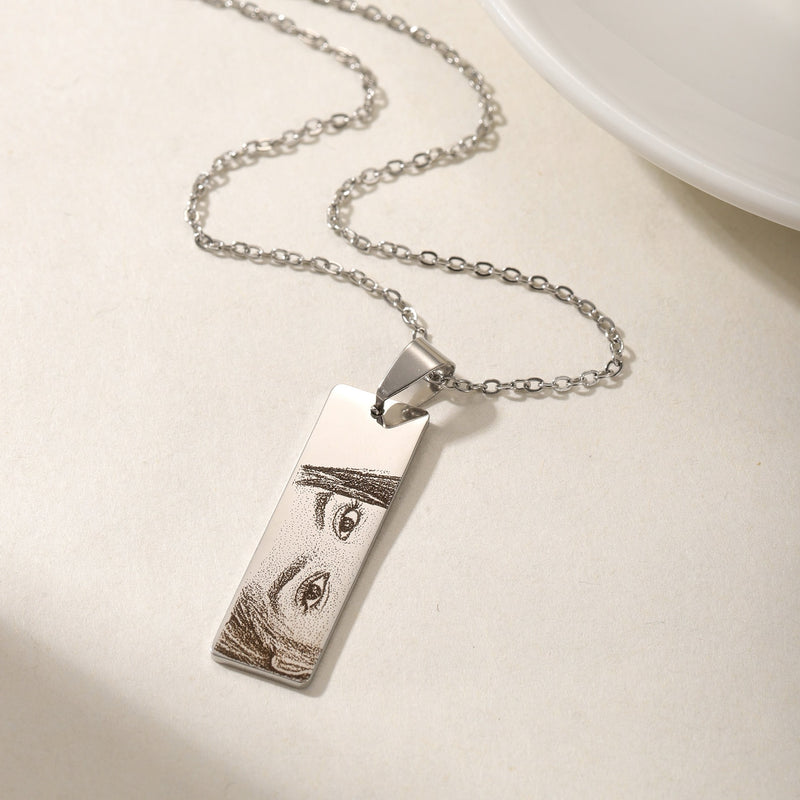 Customzied Photo Engraved Necklace