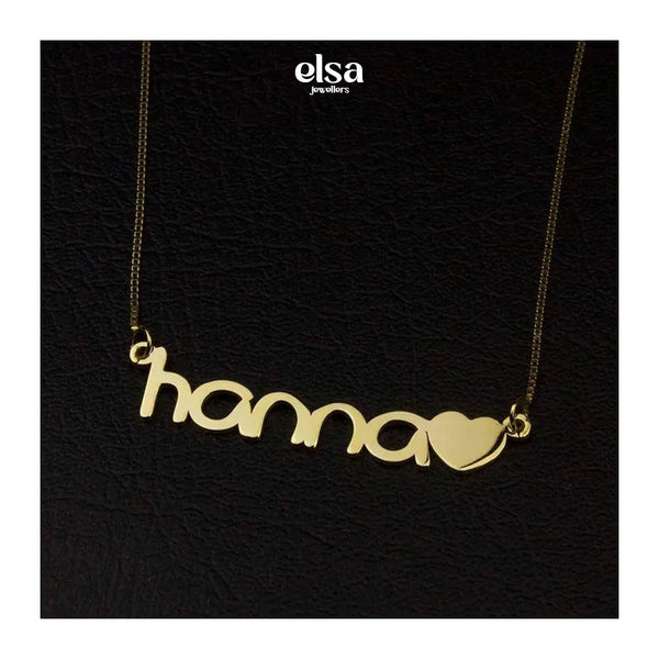 Heart Accent Custom Name Necklace