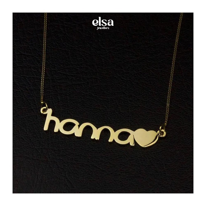 Heart Accent Custom Name Necklace