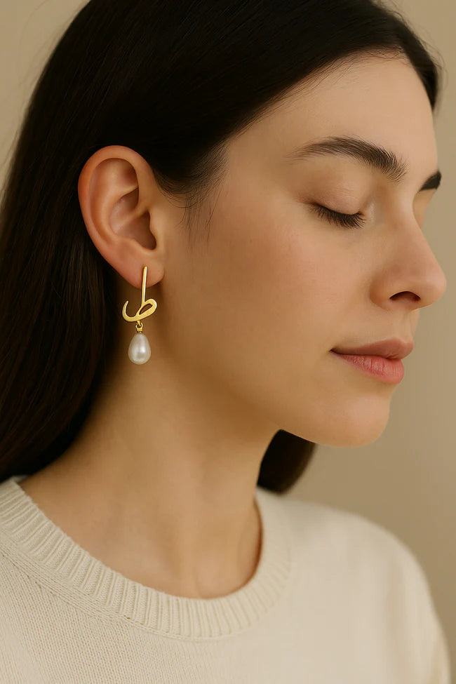Personalized Calligraphy Pearl Earrings