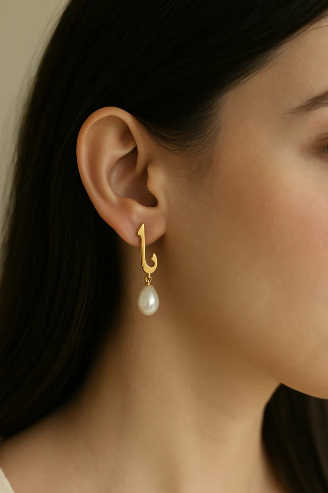 Personalized Calligraphy Pearl Earrings