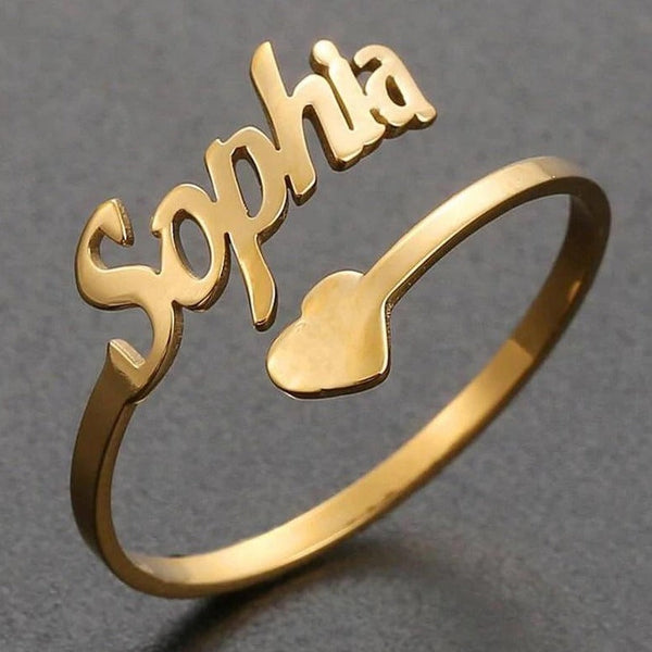 Personalized Name Ring With Heart