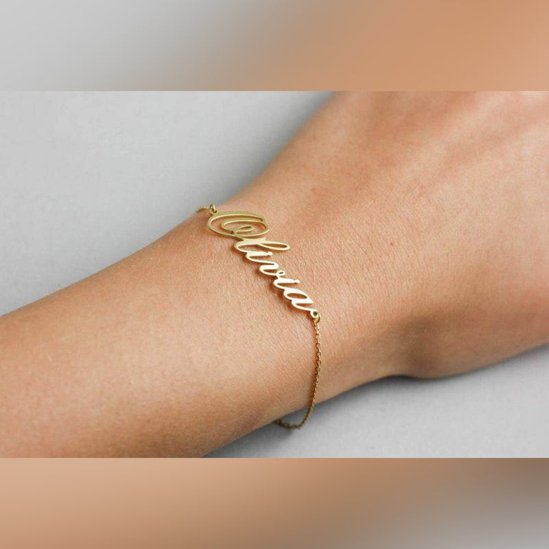 Signature Name Bracelet with Chain