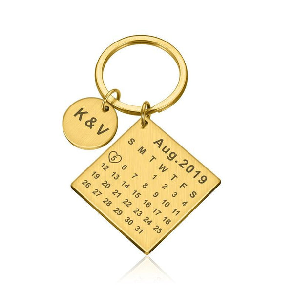Golden Calendar Keychain
