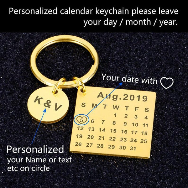 Golden Calendar Keychain